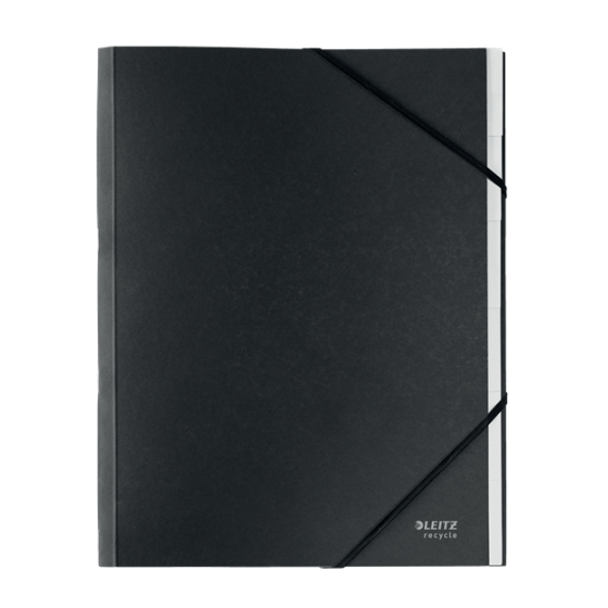 CARPETA CLASIFICADORA DE CARTON 6 POSICIONES A4 RECYCLE 100% NEGRO LEITZ 39140095