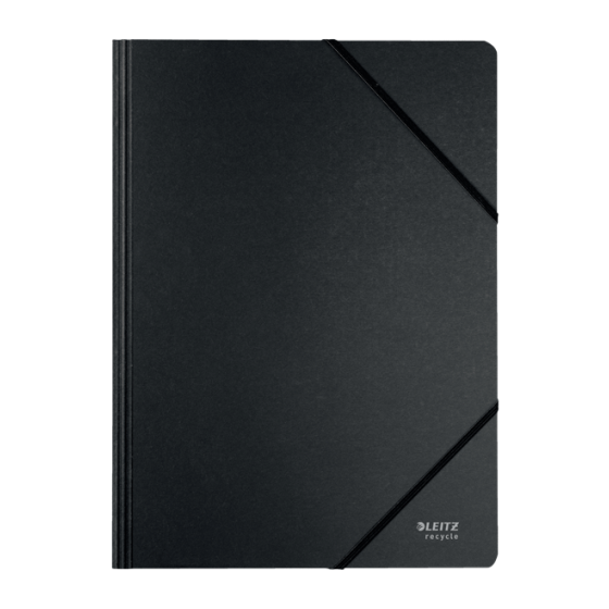 CARPETA DE CARTON CON GOMAS Y SIN SOLAPAS A4 RECYCLE 100% NEGRO LEITZ 39080095