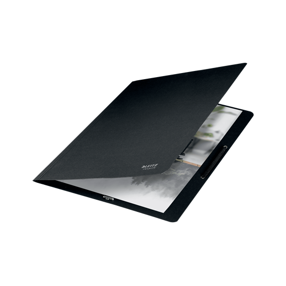CARPETA DE CARTON CON GOMAS Y SIN SOLAPAS A4 RECYCLE 100% NEGRO LEITZ 39080095