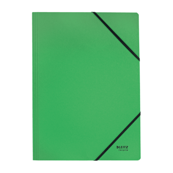 CARPETA DE CARTON CON GOMAS Y SIN SOLAPAS A4 RECYCLE 100% VERDE LEITZ 39080055