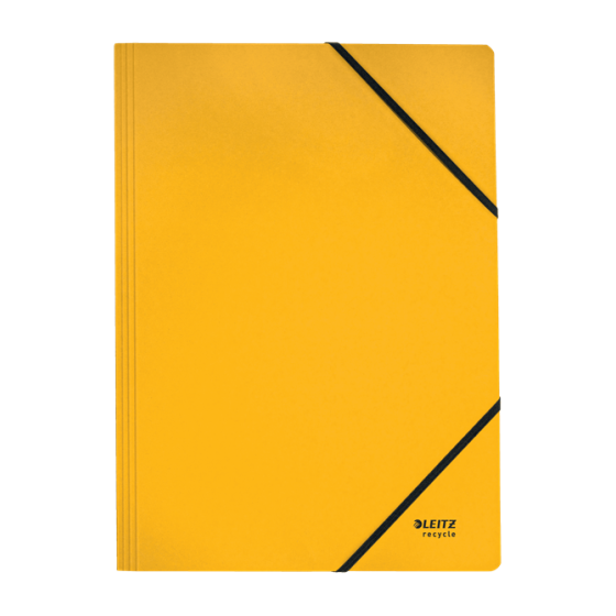 CARPETA DE CARTON CON GOMAS Y SIN SOLAPAS A4 RECYCLE 100% AMARILLO LEITZ 39080015
