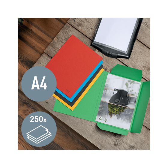 CARPETA CARTON 3 SOLAPAS A4 RECYCLE 100% ROJO LEITZ 39060025