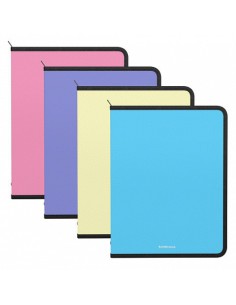 CARPETA POLIPROPILENO CON CREMALLERA MATT PASTEL A4 COLORES SURTIDOS ERICH KRAUSE 59221 (x4 unidades)