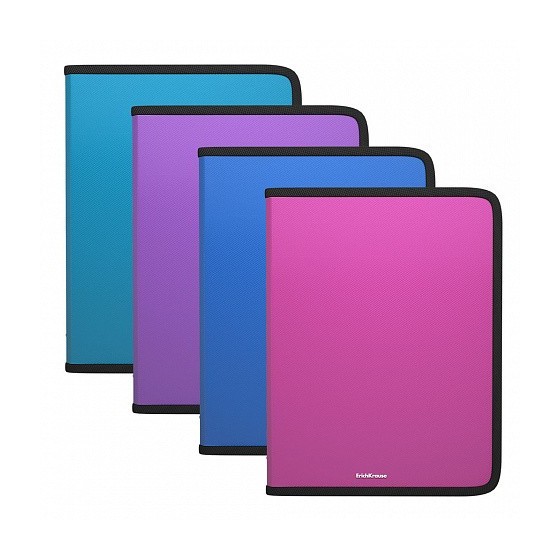 CARPETA POLIPROPILENO CON CREMALLERA DIAGONAL VIVID A4+ COLORES SURTIDOS ERICH KRAUSE 59223 (x4 unidades)