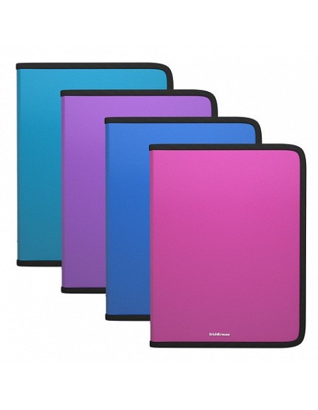 CARPETA POLIPROPILENO CON CREMALLERA DIAGONAL VIVID A4+ COLORES SURTIDOS ERICH KRAUSE 59223 (x4 unidades)