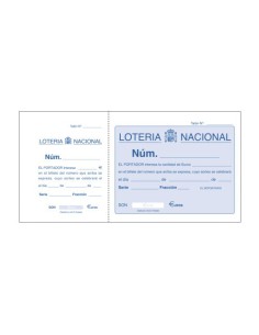 TALONARIO 100 HOJAS LOTERÍA 1/3 APAISADO SENCILLO DOHE 50015