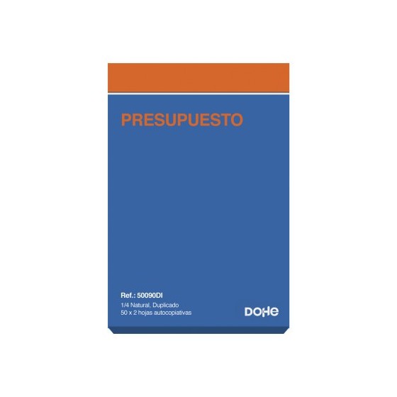 TALONARIO 50 JUEGOS PRESUPUESTOS 4º NATURAL DUPLICADO CON IGIC DOHE 50090DI