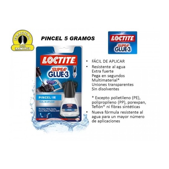 ADHESIVO INSTANTANEO SUPERGLUE3 BRUSH 5GR LOCTITE 2640969 (x15 unidades)