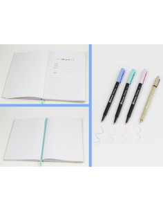 SET  LIBRETA BULLET KRAFT + ROTULADORES PINCEL Y BOLIGRAFO BISMARK INGRAF 330620 2