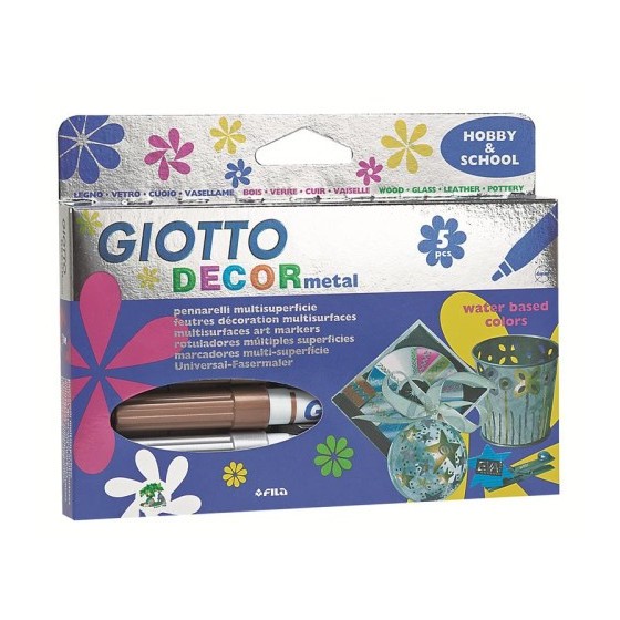 ESTUCHE 5 ROTULADORES DECOR METALLIC GIOTTO F45290000