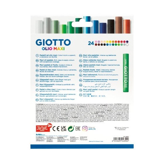 ESTUCHE CON ASA GIOTTODE 24 BARRAS DE PINTURA ÓLEO GIOTTO F293800