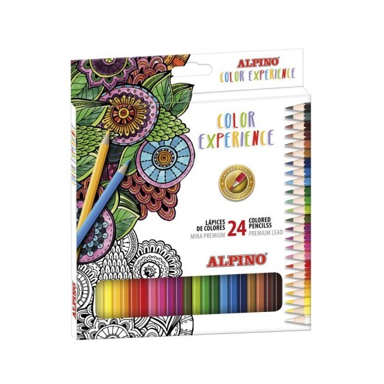 Alpino AL000247 lápiz de color Negro, Azul, Bronce, Marrón, Verde, Gris, Azul claro, Verde claro, Rosa claro, Naranja, Melocotón, Rosa, Púrpura, Rojo, Violeta, Blanco, Amarillo 24 pieza(s)