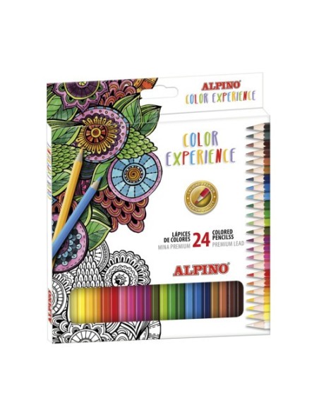 Alpino AL000247 lápiz de color Negro, Azul, Bronce, Marrón, Verde, Gris, Azul claro, Verde claro, Rosa claro, Naranja, Melocotón, Rosa, Púrpura, Rojo, Violeta, Blanco, Amarillo 24 pieza(s)