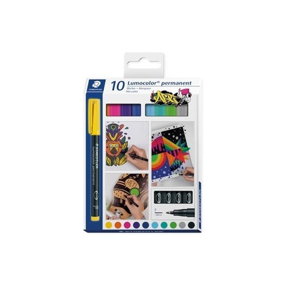ESTUCHE 10 UDS LUMOCOLOR PERMANENT 318 STAEDTLER 318 C10
