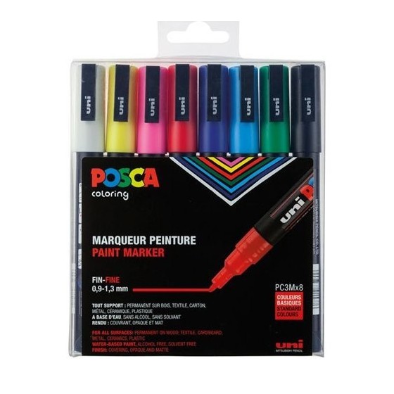 ESTUCHE 8 UDS. PC-3M BASIC POSCA UNIBALL 182634670