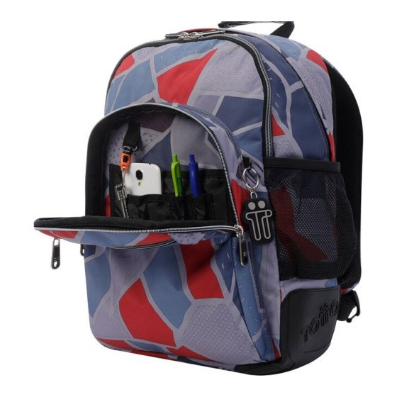 Totto Crayoles mochila Mochila escolar Gris, Rojo Poliéster