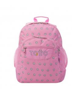 MOCHILA INFANTIL ROSA CORAZONES BOLSILLOS MA04ECO029-2120N-7IU TOTTO