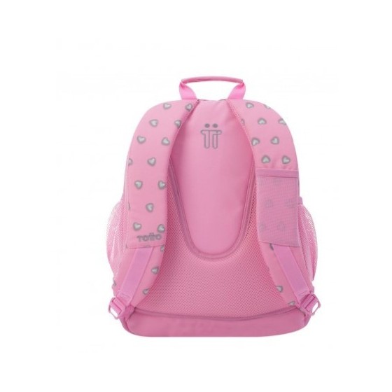 MOCHILA INFANTIL ROSA CORAZONES BOLSILLOS MA04ECO029-2120N-7IU TOTTO