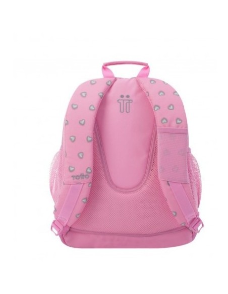 MOCHILA INFANTIL ROSA CORAZONES BOLSILLOS MA04ECO029-2120N-7IU TOTTO