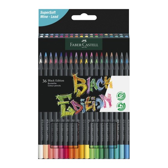 ESTUCHE 36 LÁPICES DE COLORES BLACK EDITION. FABER CASTELL 116436
