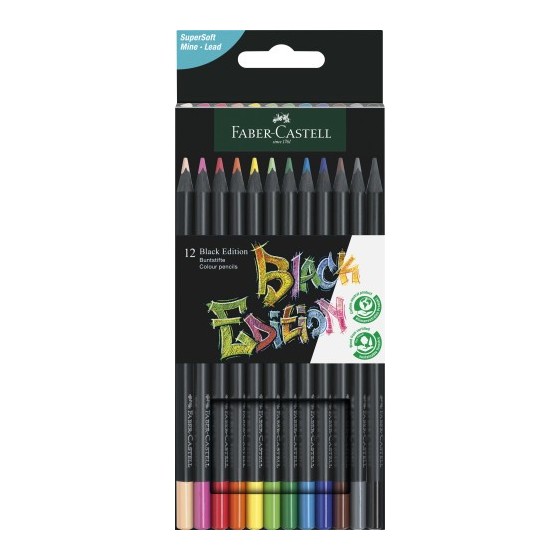 ESTUCHE 12 LÁPICES DE COLORES BLACK EDITION. FABER CASTELL 116412