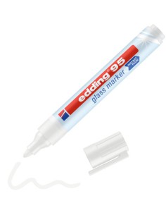 MARCADOR DE PUNTA REDONDA PARA CRISTAL GROSOR DE TRAZO: 1,5 - 3 MM. COLORES: 49. BLANCO EDDING 95-49 (x10 unidades)