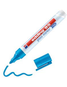 MARCADOR DE PUNTA REDONDA PARA CRISTAL GROSOR DE TRAZO: 1,5 - 3 MM. COLOR: 10. AZUL EDDING 95-10 (x10 unidades)
