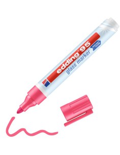 MARCADOR DE PUNTA REDONDA PARA CRISTAL GROSOR DE TRAZO: 1,5 - 3 MM. COLOR: 09. FUCSIA EDDING 95-09 (x10 unidades)