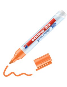 MARCADOR DE PUNTA REDONDA PARA CRISTAL GROSOR DE TRAZO: 1,5 - 3 MM COLOR: 06. NARANJA EDDING 95-06 (x10 unidades)