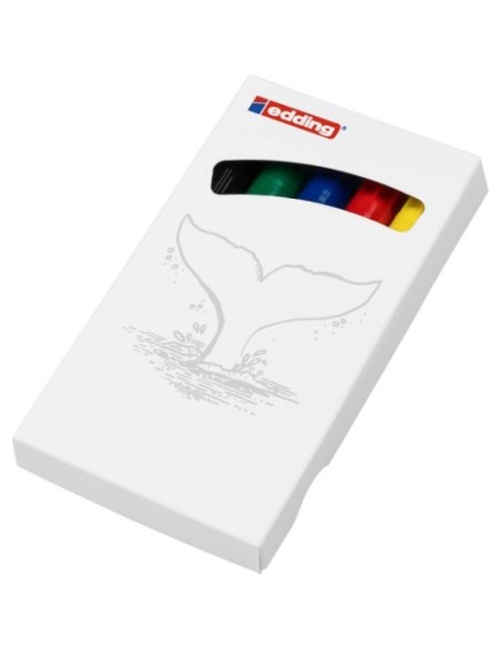 Edding 3000 marcador permanente Punta redonda Negro, Azul, Verde, Rojo, Amarillo 5 pieza(s)