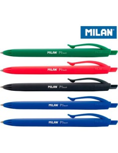 BLÍSTER 5 BOLÍGRAFOS P1 TOUCH (2 AZUL, NEGRO, ROJO Y VERDE) MILAN BWM10321