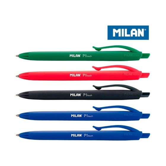 BLÍSTER 5 BOLÍGRAFOS P1 TOUCH (2 AZUL, NEGRO, ROJO Y VERDE) MILAN BWM10321