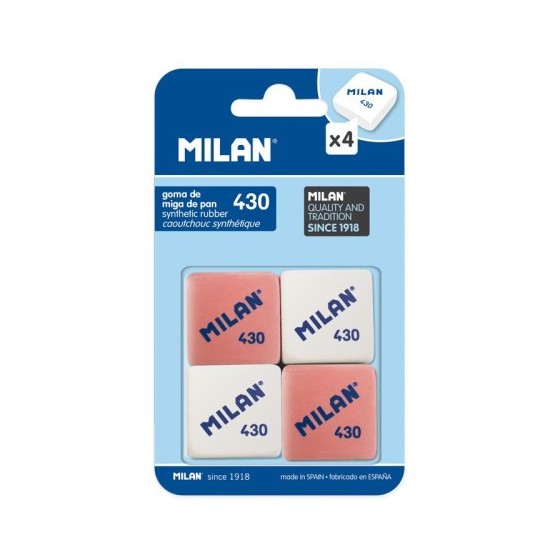 Milan BMM9215 goma Caucho Rosa, Blanco 4 pieza(s)
