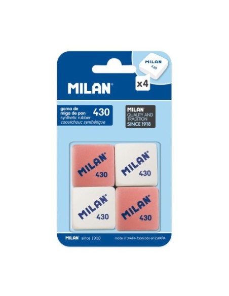 Milan BMM9215 goma Caucho Rosa, Blanco 4 pieza(s)