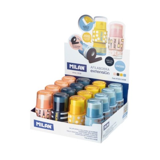 Milan 4725116SM sacapuntas Sacapuntas manual Azul, Azul claro, Marina, Rosa