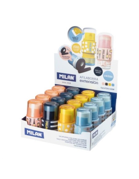 Milan 4725116SM sacapuntas Sacapuntas manual Azul, Azul claro, Marina, Rosa