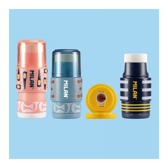 Milan 4725116SM sacapuntas Sacapuntas manual Azul, Azul claro, Marina, Rosa