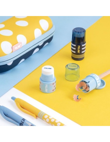 Milan 4725116SM sacapuntas Sacapuntas manual Azul, Azul claro, Marina, Rosa