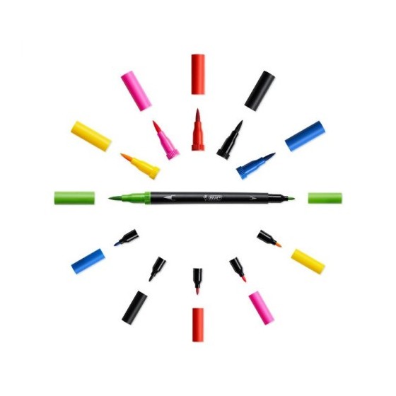 BIC Intensity Dual Tip rotulador Negro, Azul, Verde, Púrpura, Rojo, Amarillo 6 pieza(s)