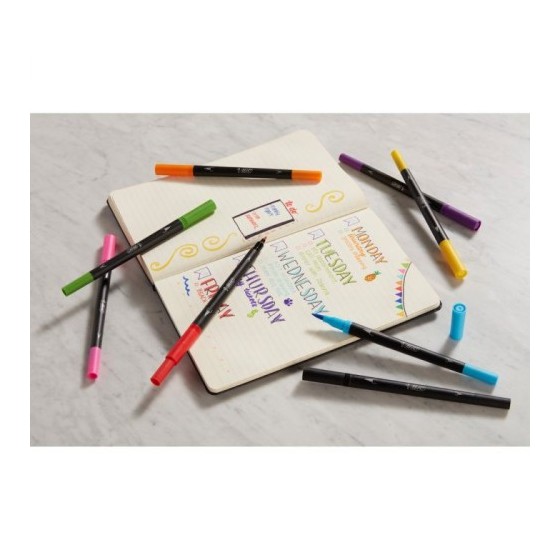 BIC Intensity Dual Tip rotulador Negro, Azul, Verde, Púrpura, Rojo, Amarillo 6 pieza(s)