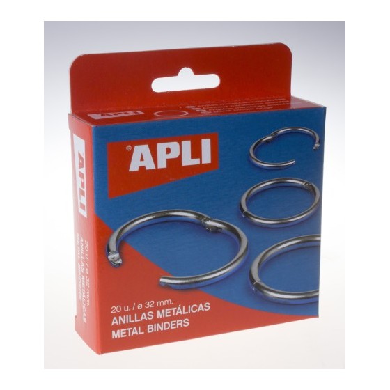 CAJA 20 UDS. ANILLAS METÁLICAS ARTICULADAS 32 MM APLI 453