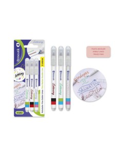 SET 3 ROTULADORES LETTERING DE DOBLE LINEA BICOLOR BISMARK 330009 2