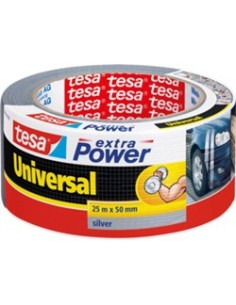 CINTA ADHESIVA AMERICANA EXTRA POWER GRIS 25MX50MM TESA 56388-00000-12 (x6 unidades)