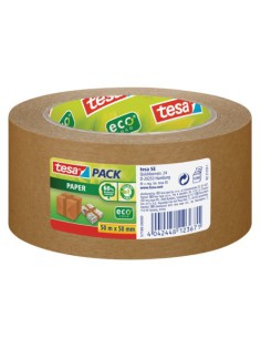 PRECINTO PAPEL ECOLÓGICO MARRON 50MX50MM TESA 57180-00000-02 (x6 unidades)