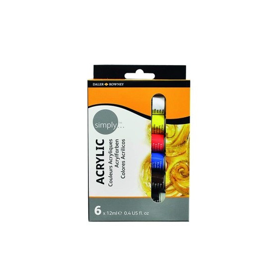 SET PINTURA ACRÍLICA 6X12ML SIMPLY DALER ROWNEY D126500006