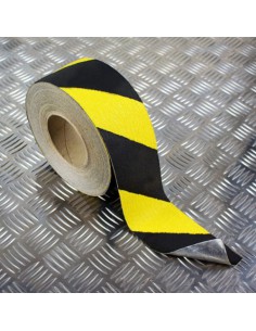 ROLLO CINTA DE SEGURIDAD ADHESIVA ANTIDESLIZANTE 50MMX18,3METROS NEGRO/AMARILLO TARIFOLD 197604 2