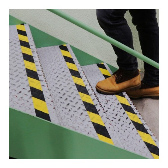 ROLLO CINTA DE SEGURIDAD ADHESIVA ANTIDESLIZANTE 50MMX18,3METROS NEGRO/AMARILLO TARIFOLD 197604