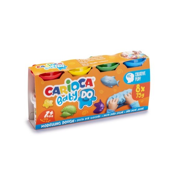 SET PASTA DE MODELAR CARIOCA BABY DOUGH 8X75GR CARIOCA 43180