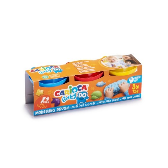 SET PASTA DE MODELAR CARIOCA BABY DOUGH 3X75GR CARIOCA 43179