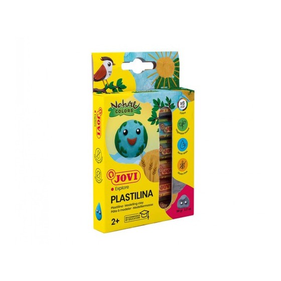 ESTUCHE PLASTILINA 6 BARRAS DE 15GR COLORES SURTIDOS GAMA NATURE JOVI 90/6N